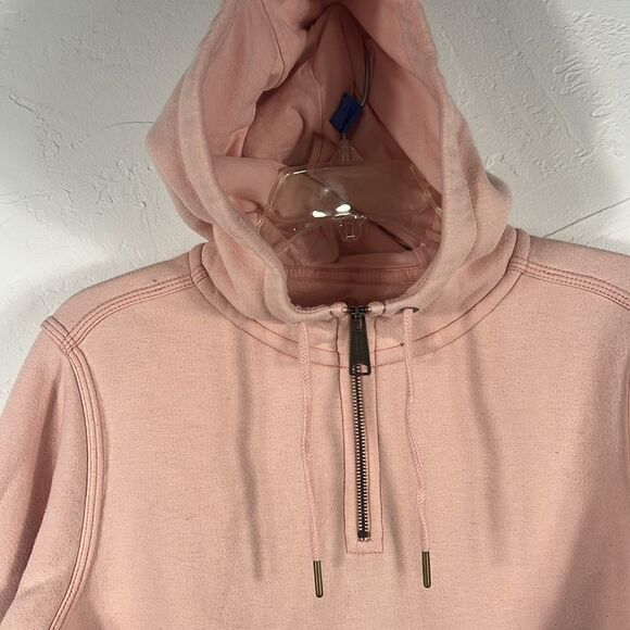 🔥🔥 CARHARTT Light Pink Quarter Zip HOODIE Sweatshirt - Youth Sz L / Women Sz M - Picture 3 of 10